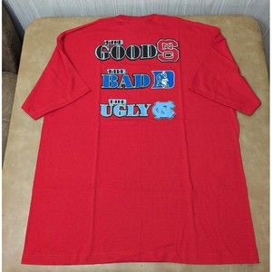 NEW VINTAGE NC State Wolfpack T-Shirt XXL The Good, Bad (Duke) Ugly (UNC) Y2K